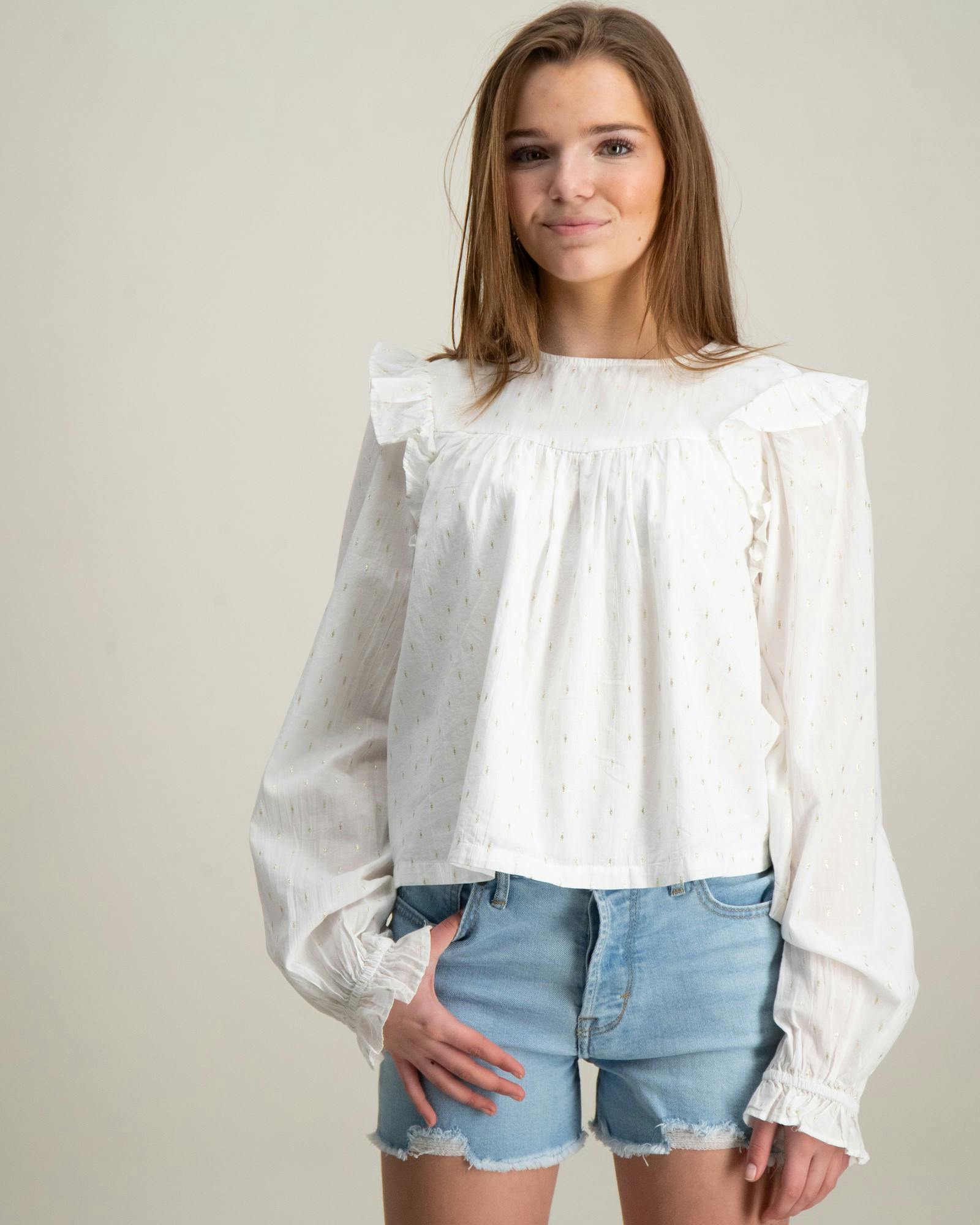 Y double frill blouse