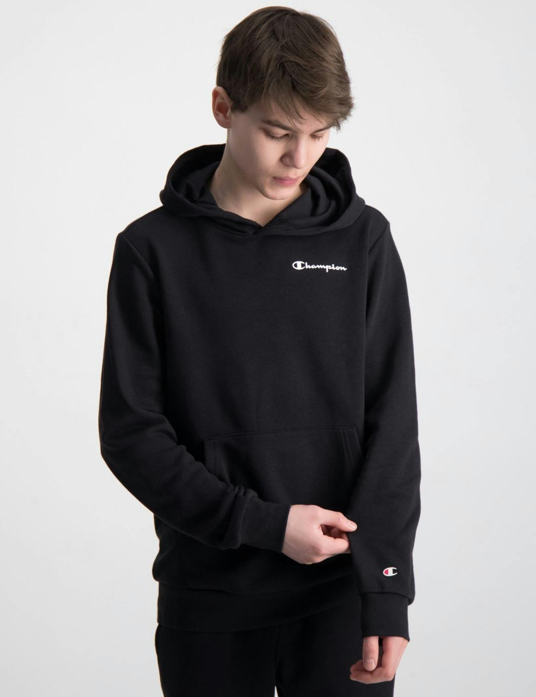 Svart Hooded Sweatshirt Store Kille Kids för Brand 