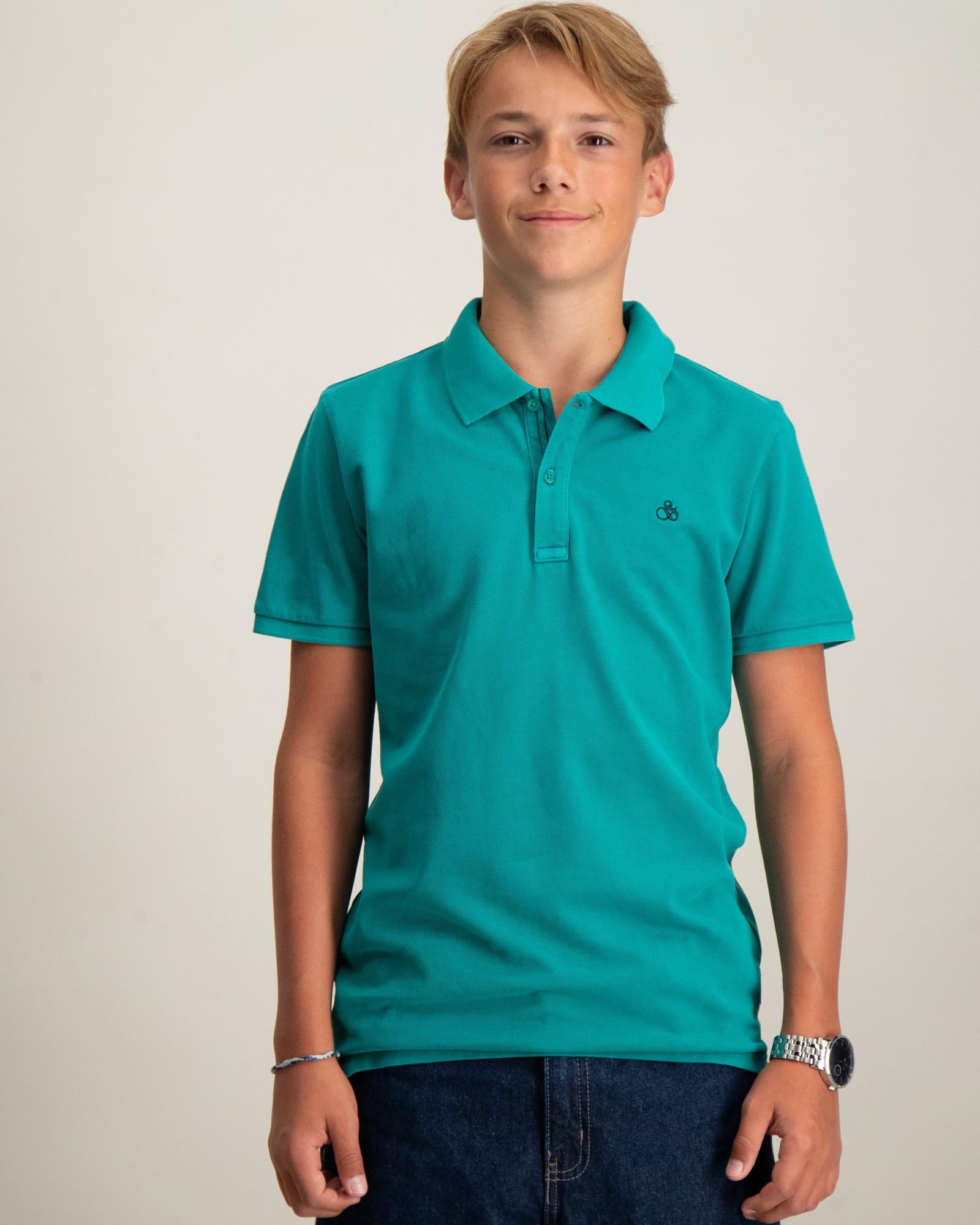 GARMENT-DYED SHORT-SLEEVED PIQUE POLO