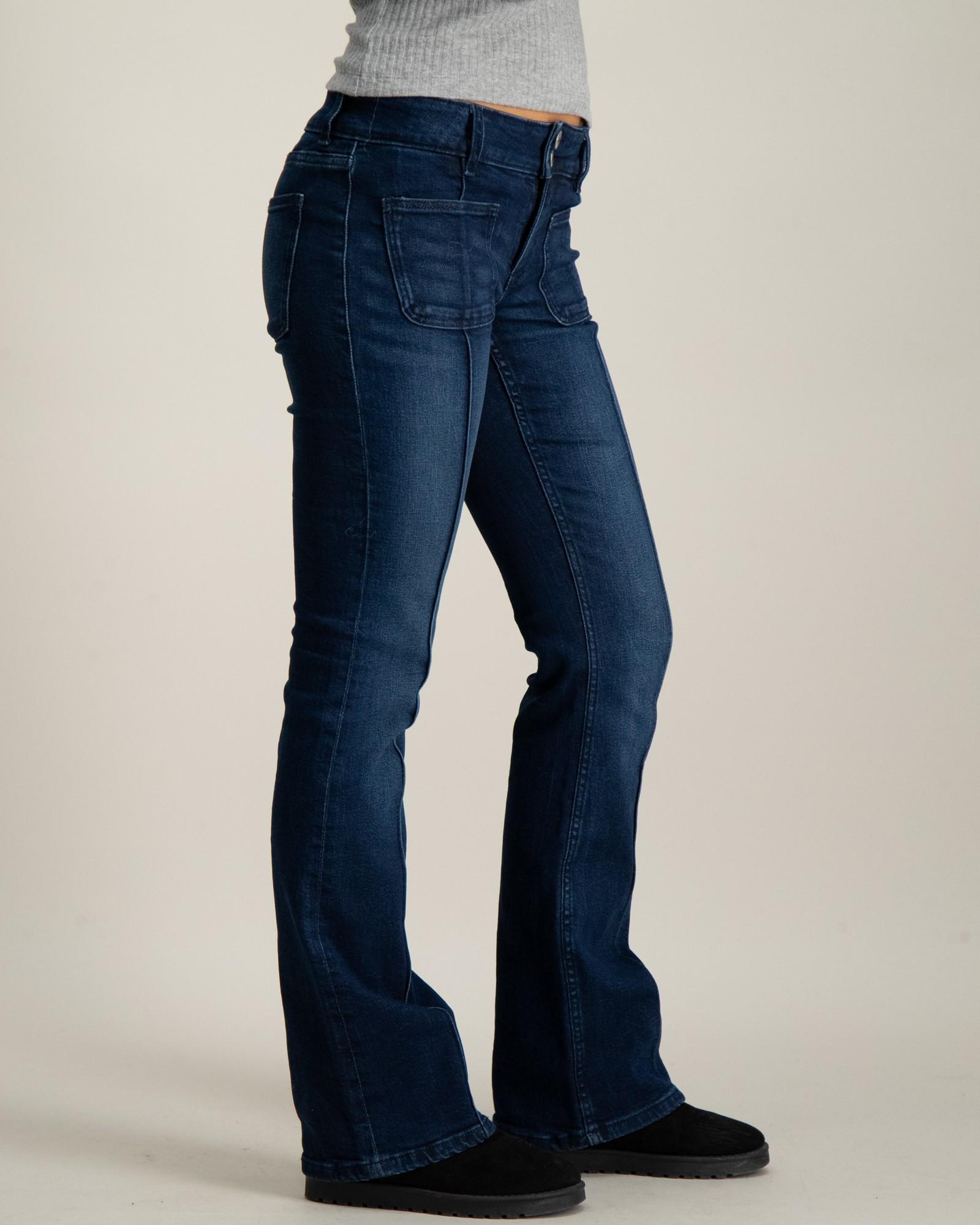 Pleated flare jeans