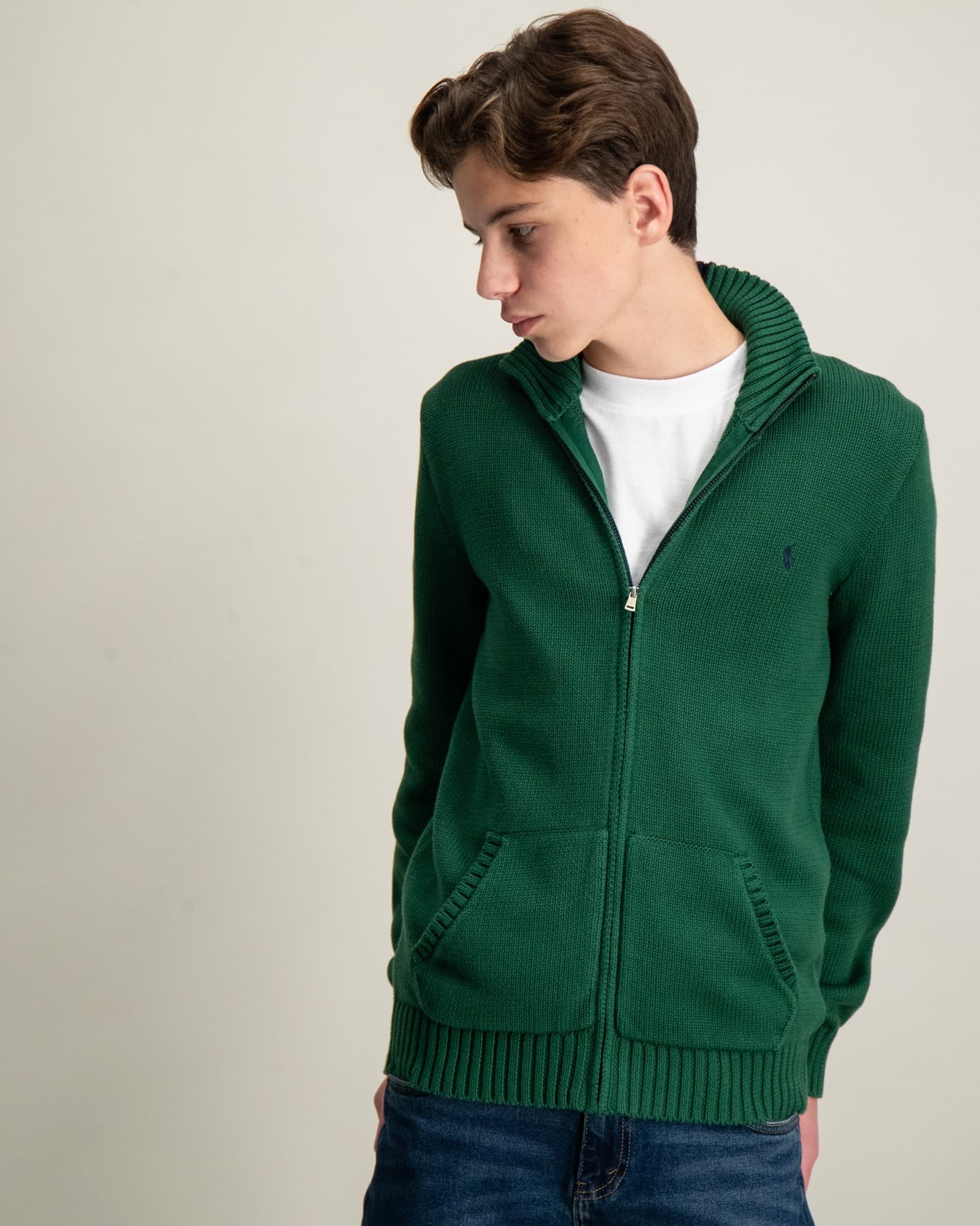 Cotton Full-Zip Sweater