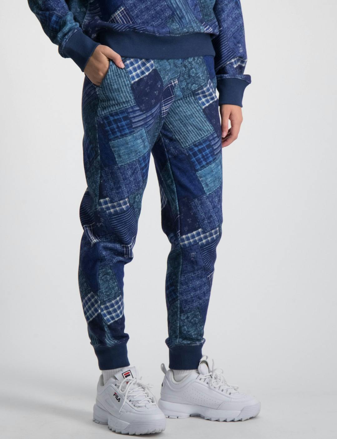 Patchwork-Print French Terry Joggers