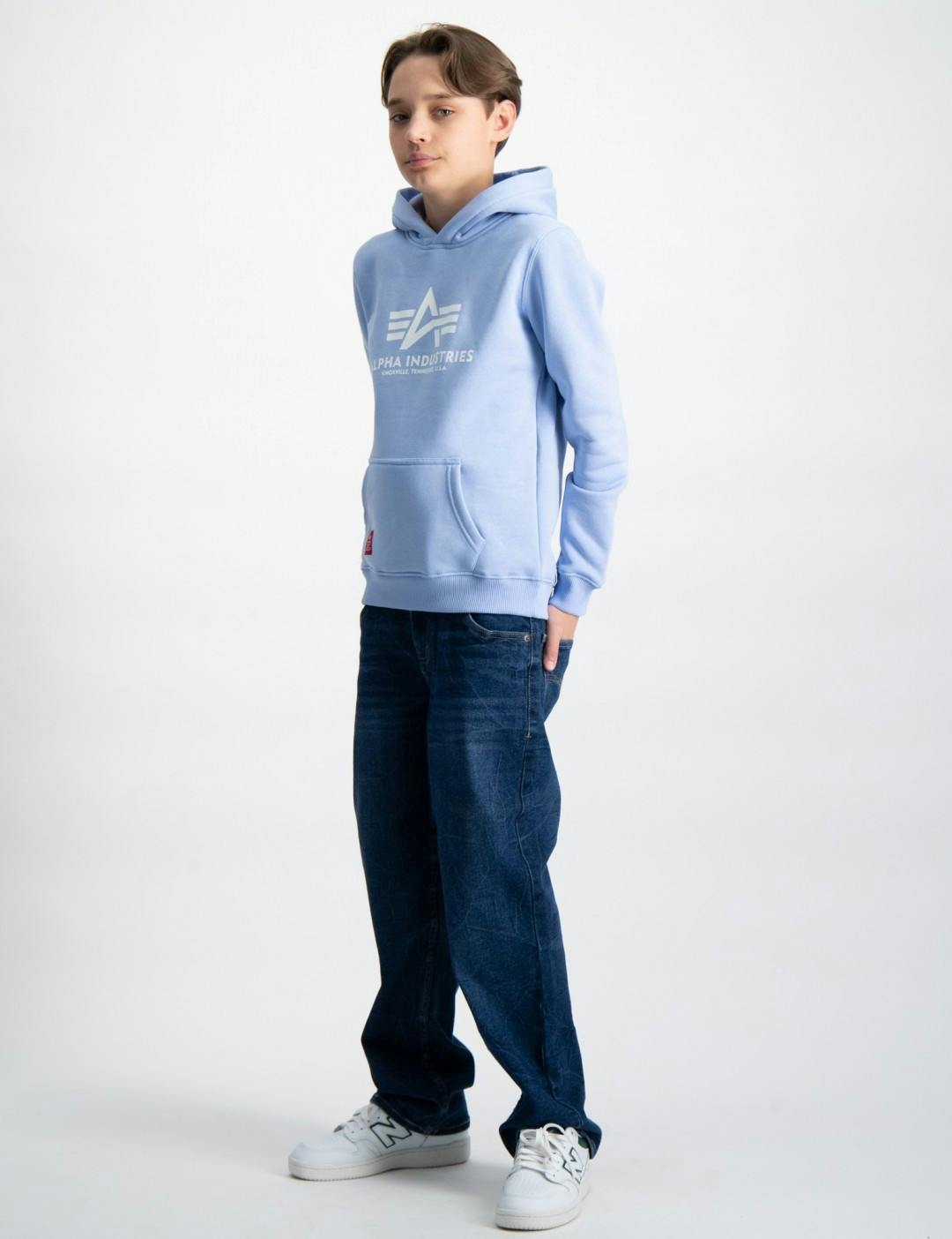 Blå Basic Hoody Kids/Teens för Kille | Kids Brand Store